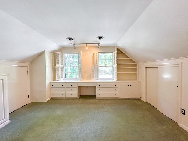 705 Greenwood Dr, Dalton, GA 30720 - additional living space with visible vents, vaulted ceiling, and light carpet