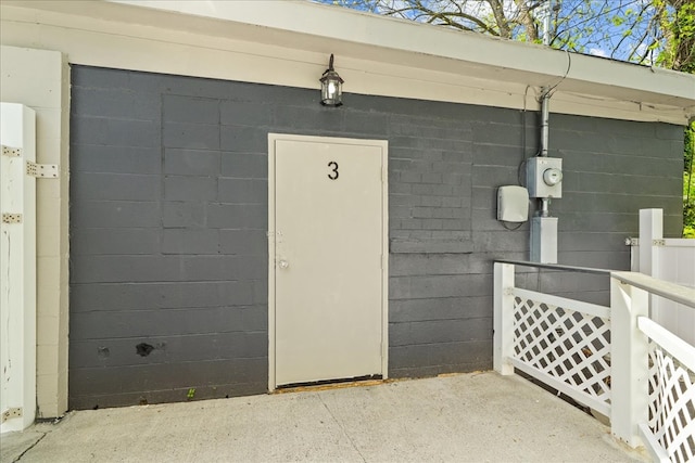 843 Mcafee St, Dalton, GA 30721 - property entrance with concrete block siding