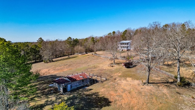 bird's eye view featuring a rural view