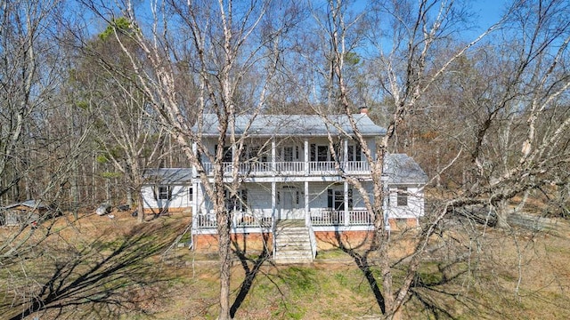 view of front of home featuring covered porch