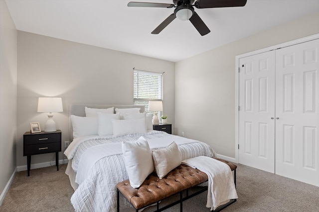5742 Keith Rd, Ringgold, GA 30736 - carpeted bedroom with baseboards, ceiling fan, and a closet