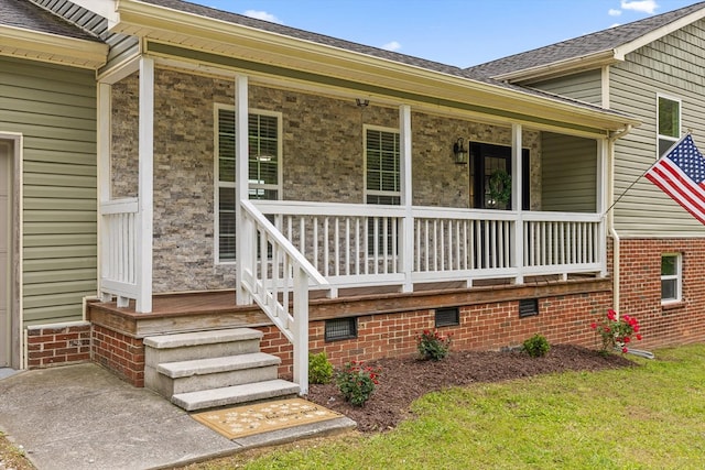 5742 Keith Rd, Ringgold, GA 30736 - doorway to property with a porch and roof with shingles