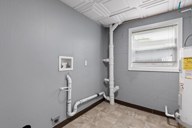 5742 Keith Rd, Ringgold, GA 30736 - clothes washing area with hookup for an electric dryer, laundry area, washer hookup, and electric water heater