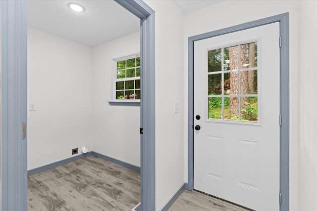 409 Van Buren Dr, Dalton, GA 30721 - doorway with baseboards and light wood-type flooring
