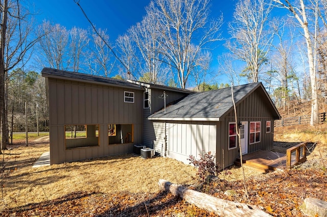 view of side of home featuring board and batten siding