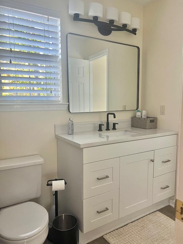 bathroom with vanity and toilet