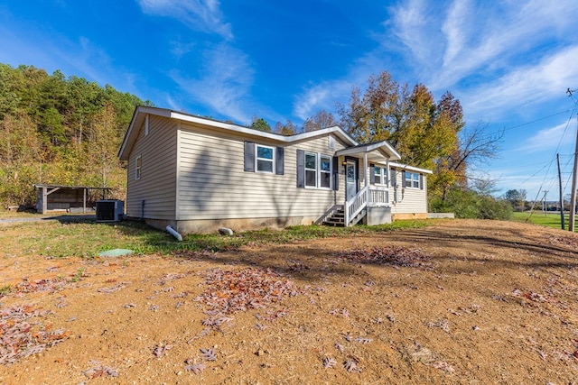 view of front of house featuring central AC