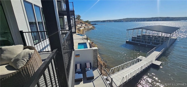 110 Palisades Yacht Club Dr, Lake Ozark, MO 65049 - view of dock with a water view and a balcony