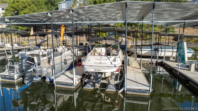 view of dock area