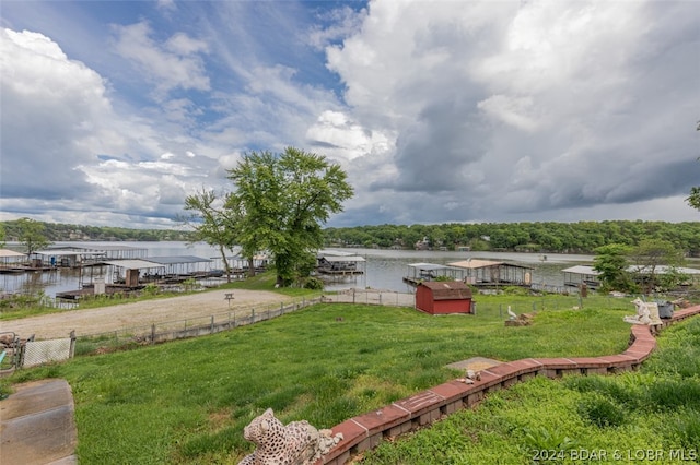 exterior space featuring a boat dock