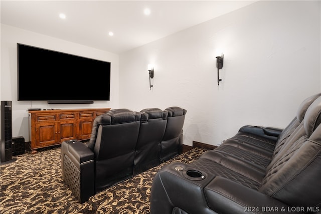 view of carpeted home theater