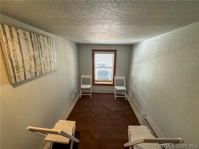 interior space featuring a textured ceiling