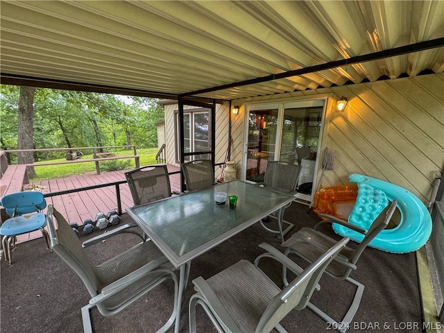 view of patio with a wooden deck