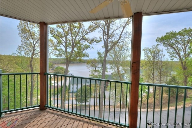 balcony with a water view