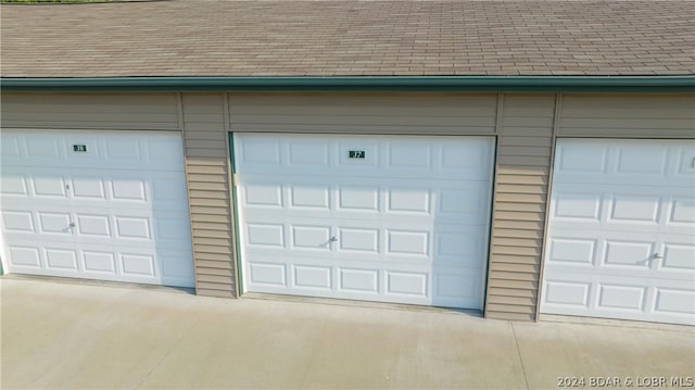 view of garage