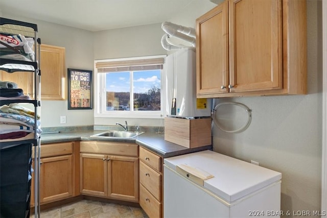 kitchen with fridge and sink