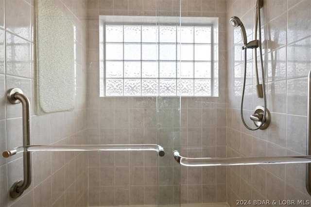 bathroom featuring walk in shower