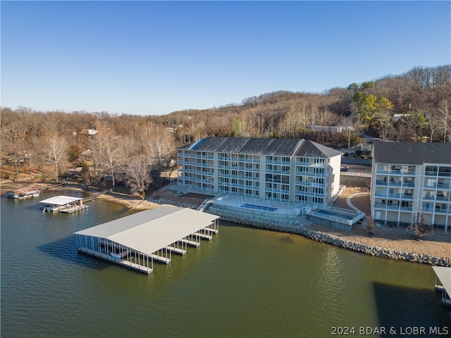 exterior space featuring a water view