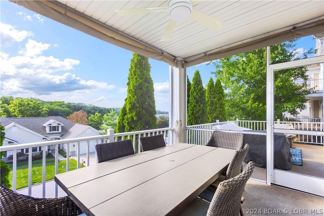 30 Southern Pine Ln, Four Seasons, MO 65049 - patio / terrace featuring a ceiling fan and outdoor dining space