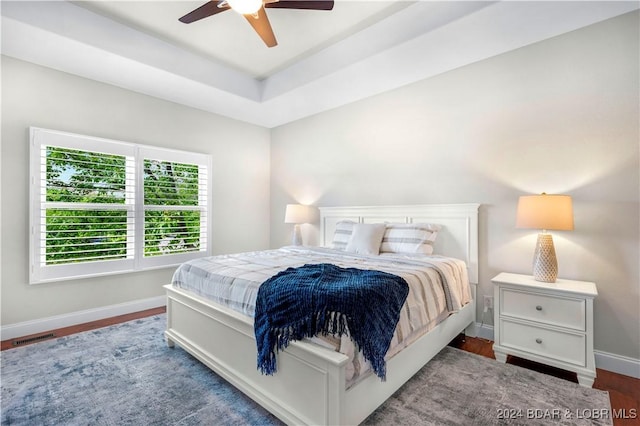 30 Southern Pine Ln, Four Seasons, MO 65049 - bedroom with ceiling fan and wood finished floors