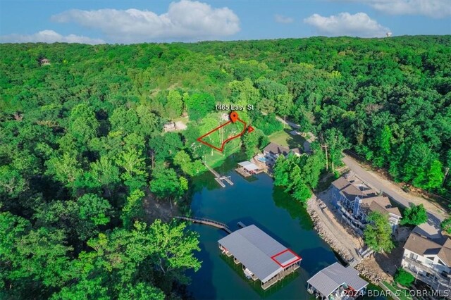 1465 Easy St, Osage Beach, MO 65065 - aerial view of property's location featuring a forest and a large body of water