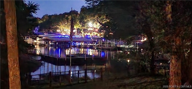 1465 Easy St, Osage Beach, MO 65065 - back of house at twilight featuring a water view