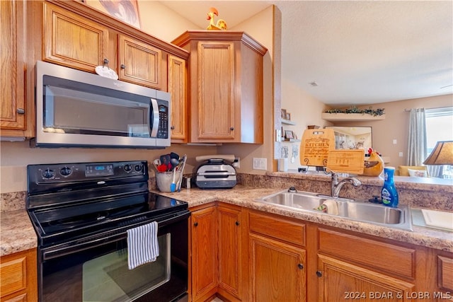 kitchen featuring sink and electric range