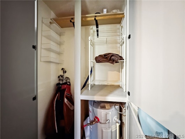 mudroom with water heater