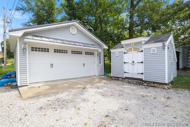 view of garage