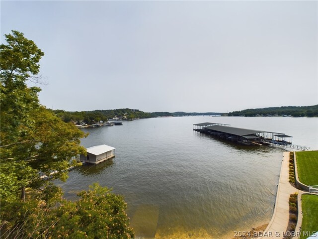 view of water feature featuring a boat dock