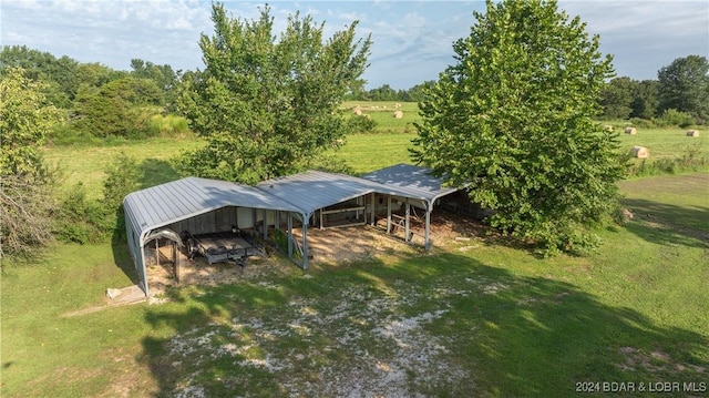 aerial view with a rural view