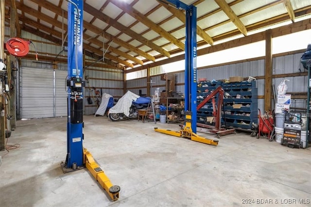 view of garage