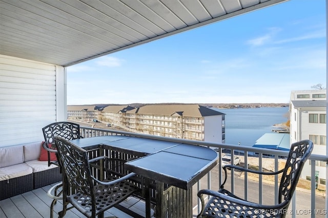 balcony with a water view