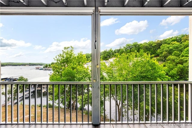 balcony with a water view