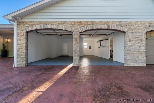 view of garage