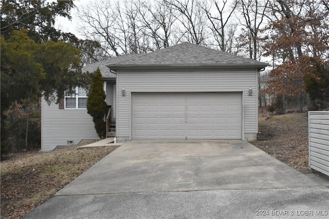 view of garage