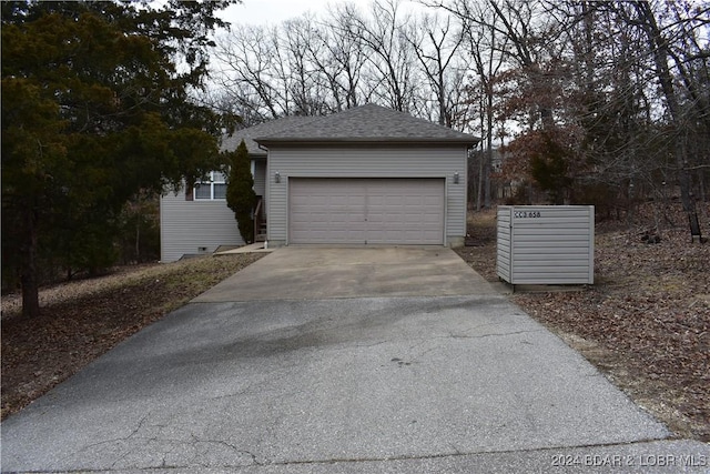 view of garage