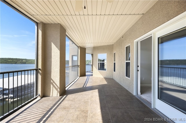 balcony with a water view