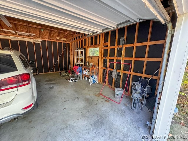 view of garage