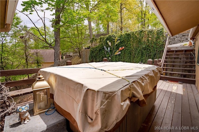 wooden deck with stairs