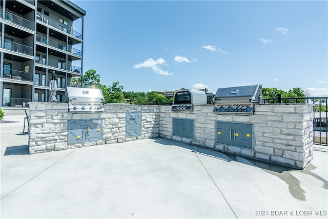 view of patio with area for grilling