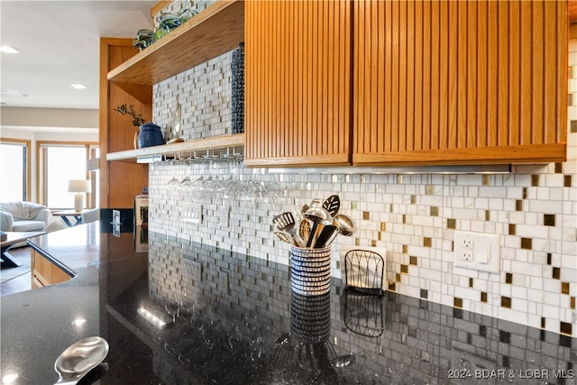 interior space featuring decorative backsplash