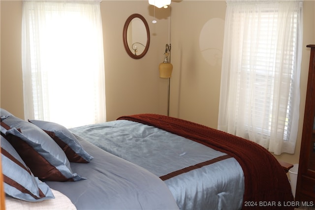 bedroom featuring multiple windows