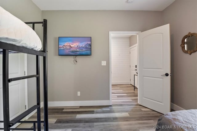 bedroom featuring hardwood / wood-style flooring