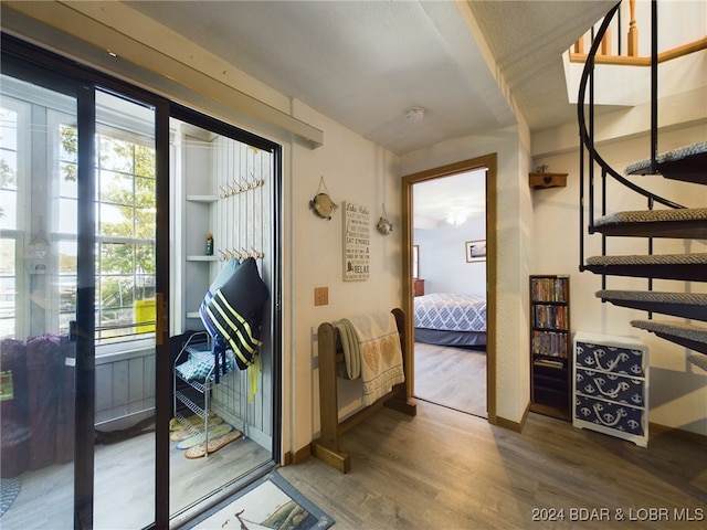 entryway featuring hardwood / wood-style floors