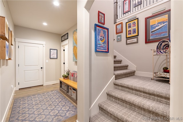 entrance foyer featuring light hardwood / wood-style floors