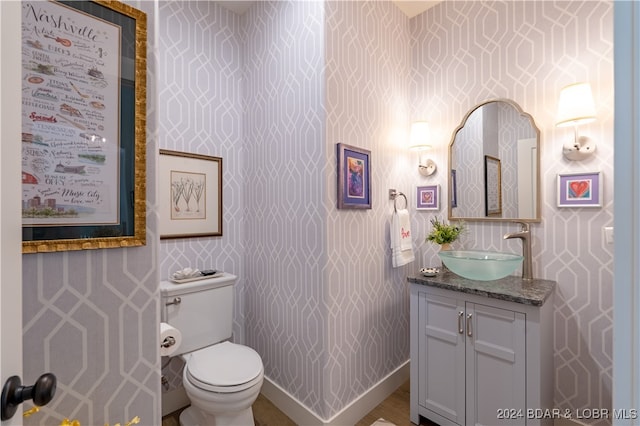 bathroom with vanity and toilet