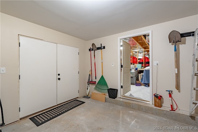 interior space featuring concrete floors