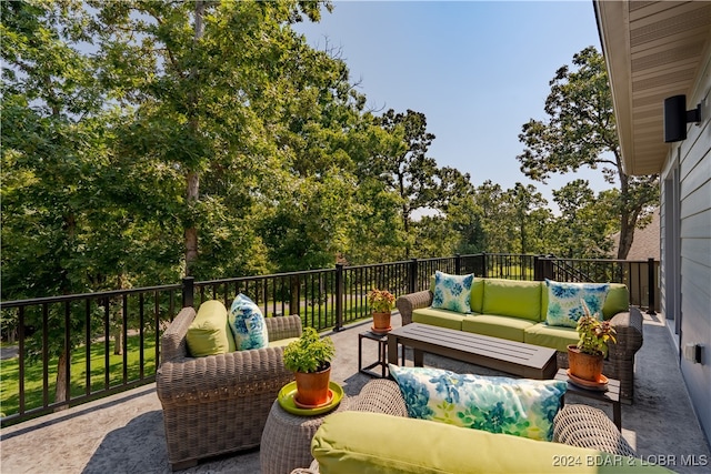 view of patio with an outdoor hangout area