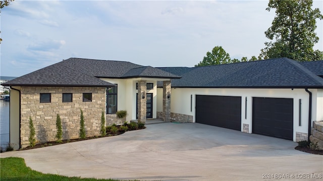 view of front of house with a garage